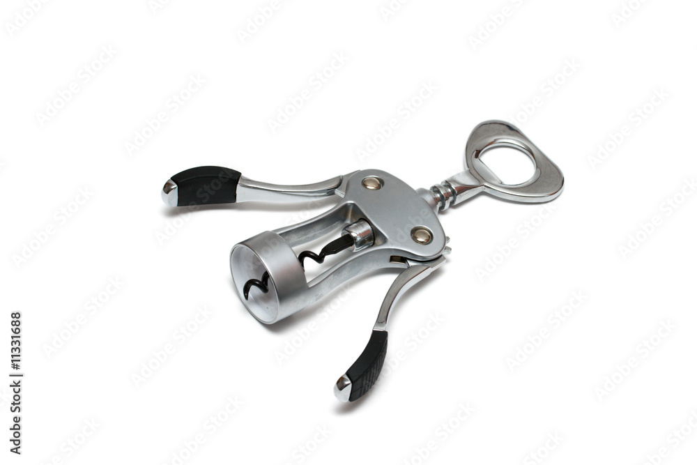 Metal corkscrew isolated Metal corkscrew isolated