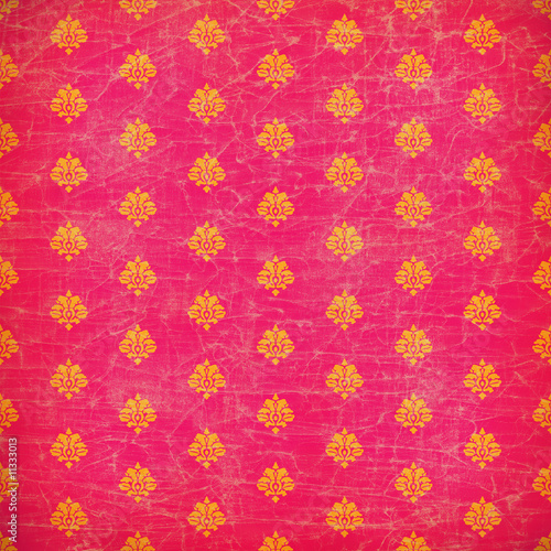 Pink and orange damask grunge wallpaper