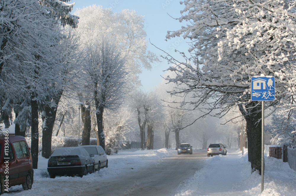 city street in winter city street in winter