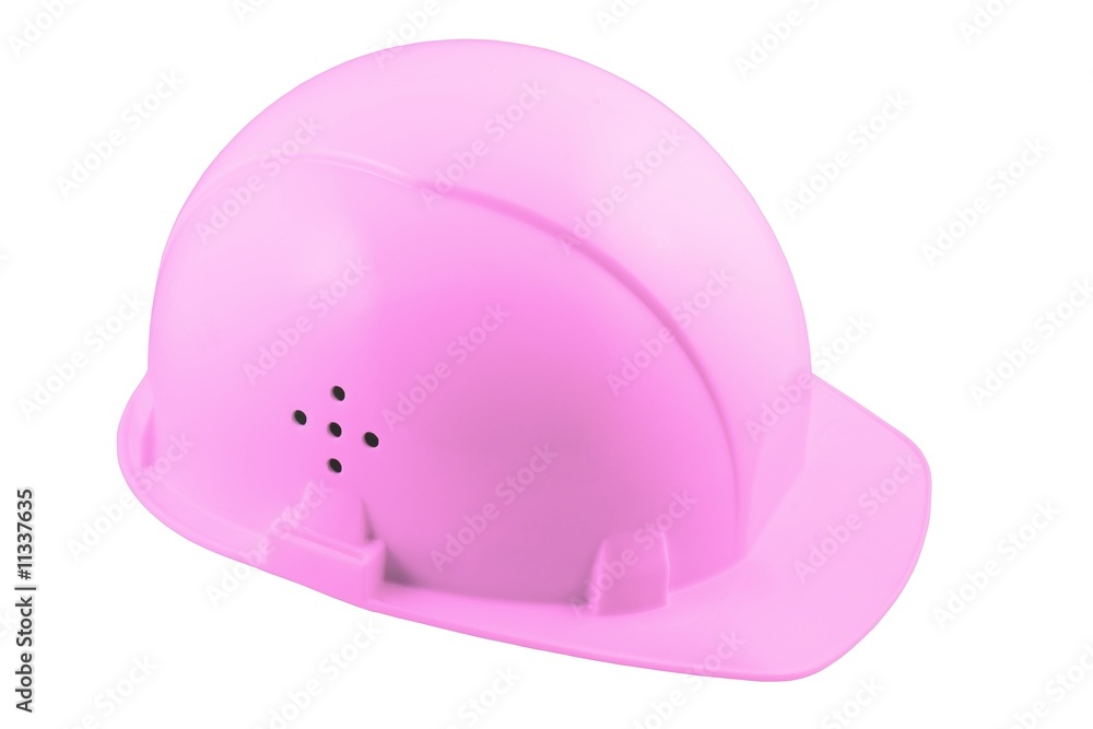 Fototapeta premium Glamour pink hard hat isolated on white