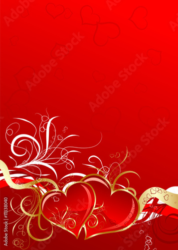 Valentines floral background  vector illustration
