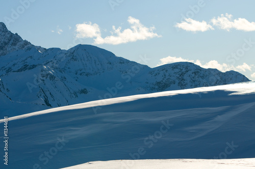 Snowy winter mountains