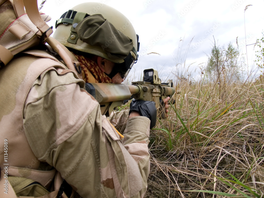 Fototapeta premium US Marine In Action