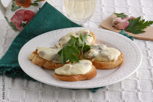 Crostoni ai funghi - Antipasti del Trentino Alto Adige photo