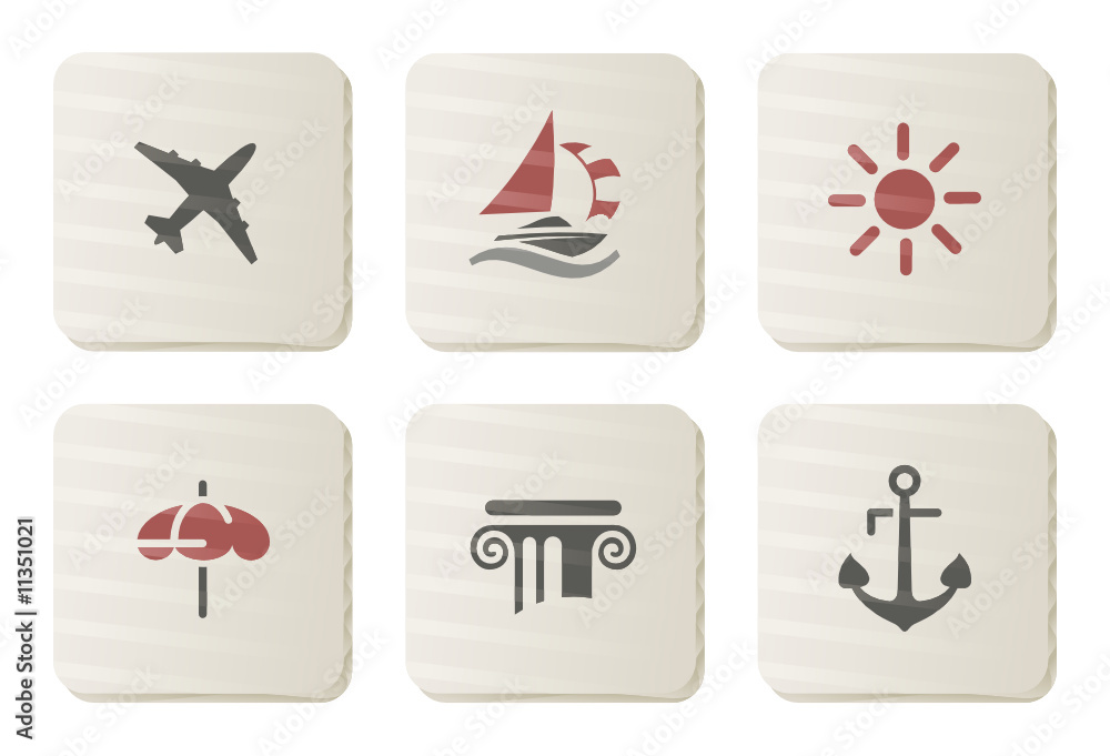 Holidays and Treval icons | Cardboard series Holidays and Treval icons | Cardboard series