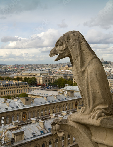 Notre Dame Cathedral Gargoyle Watching City © Alysta