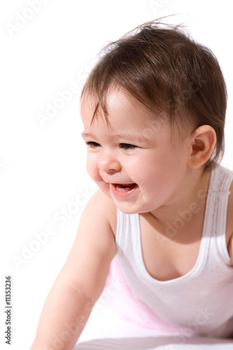 adorable baby girl laughing