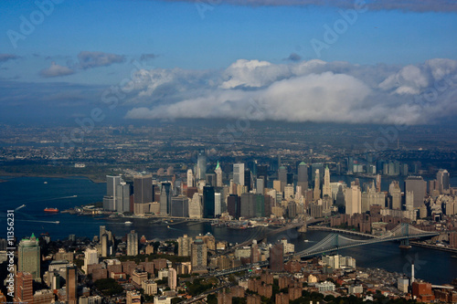 Aerial view on lower Manhattan Island