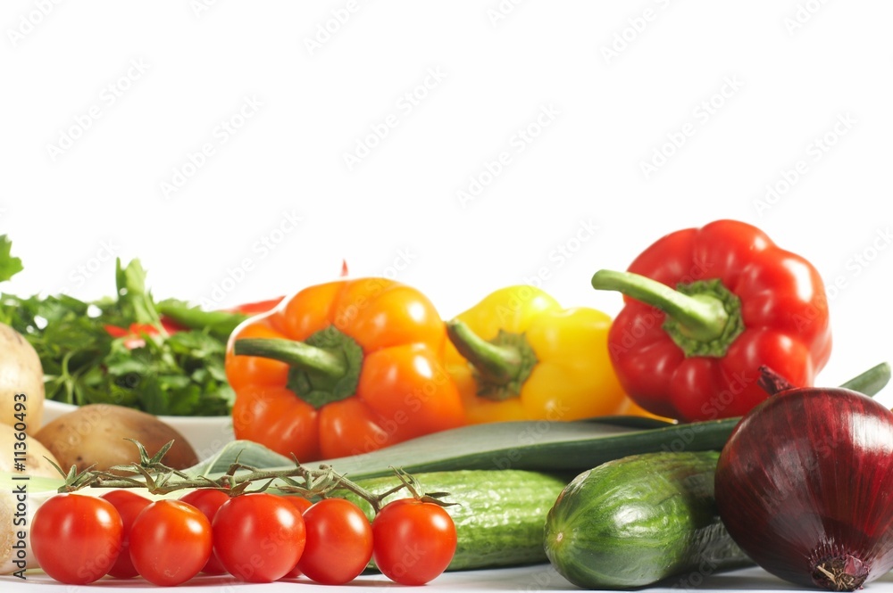 Fresh Vegetables, Fruits and other foodstuffs.