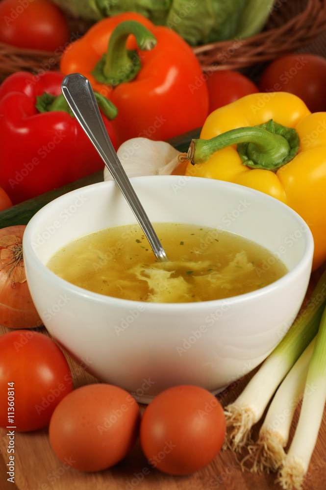 The soup with decoration