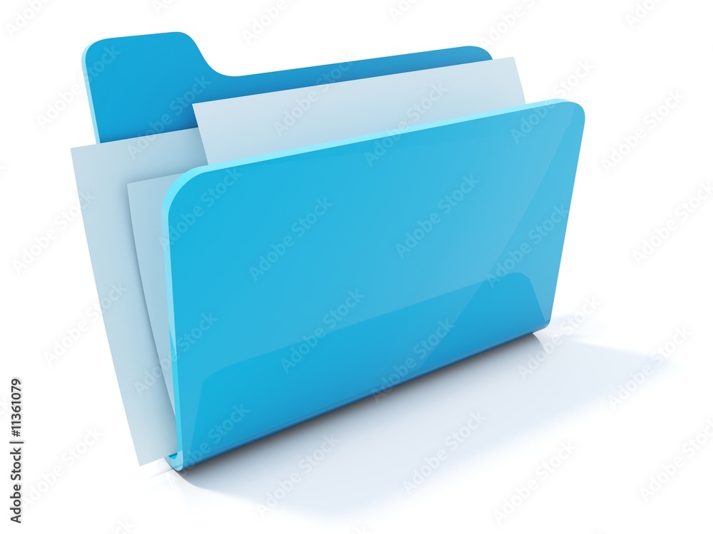 Full blue folder icon isolated on white - obrazy, fototapety, plakaty 