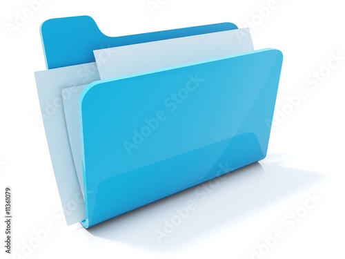 Full blue folder icon isolated on white photo