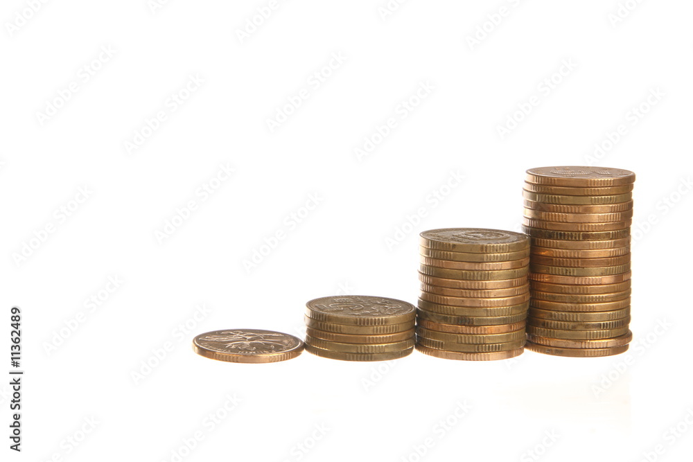 growing stacks of coins growing stacks of coins