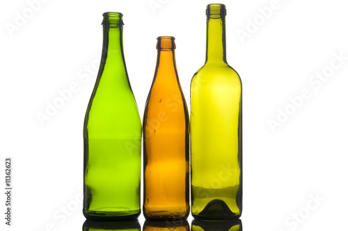Three empty bottle