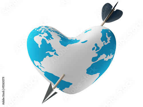 Heart pierced by an arrow. ...