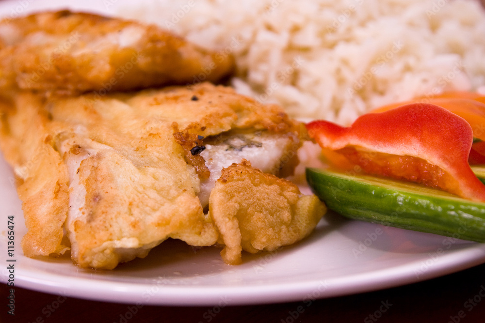 Fried fish with rice