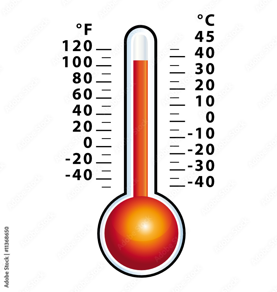 Vecteur Stock Thermomètre chaud à plat | Adobe Stock