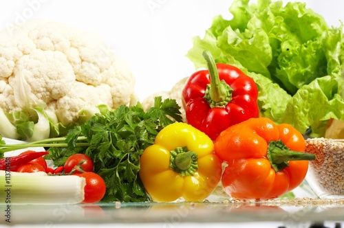 Fresh Vegetables. Fruits and other foodstuffs.