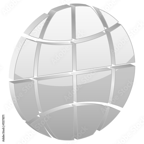 Grey globe symbol