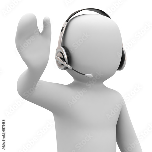 3d person with headset