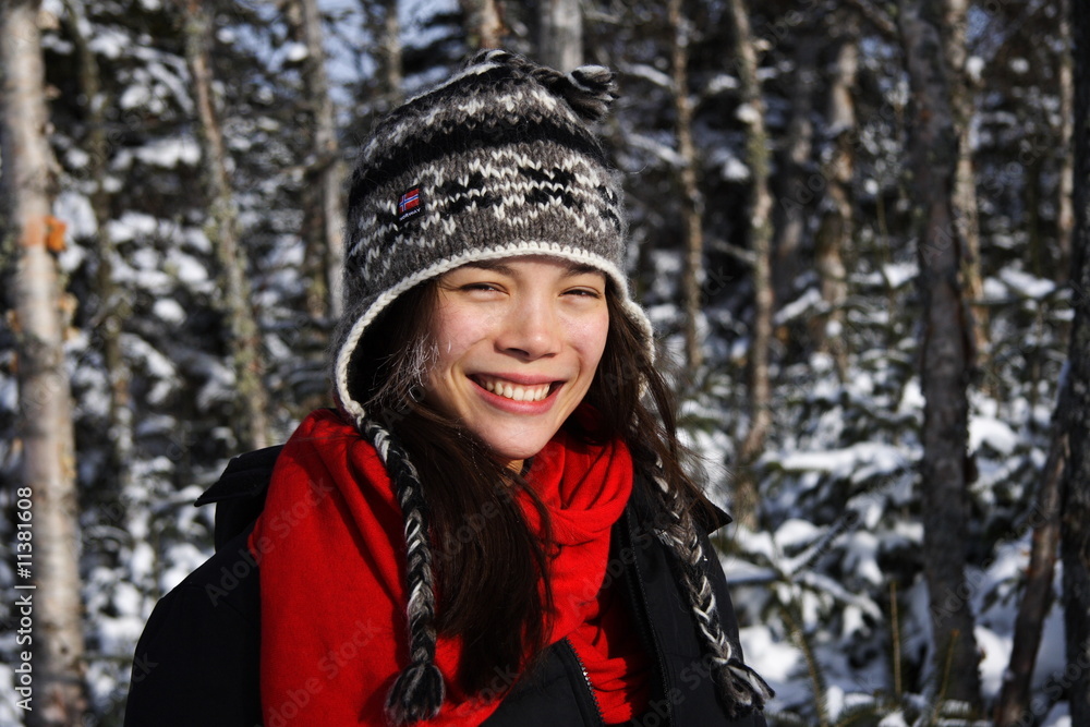 Young smiling woman in winter Young smiling woman in winter