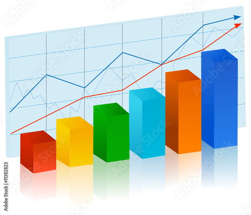Finance stat - multicolor bar diagram