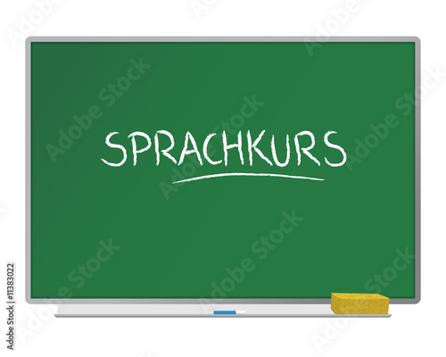 Tafel mit Sprachkurs