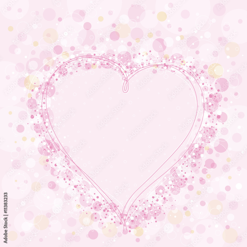 lovely pink heart, vector illustration