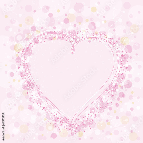 lovely pink heart, vector illustration