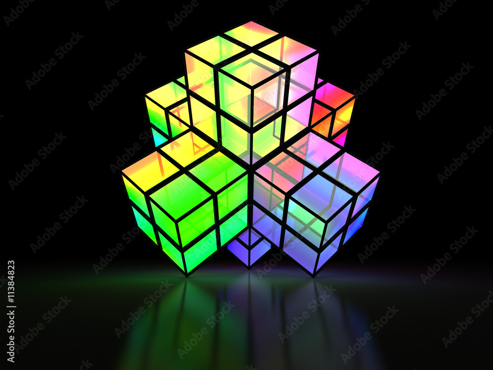 Fototapeta premium 3D crossed colorful structure