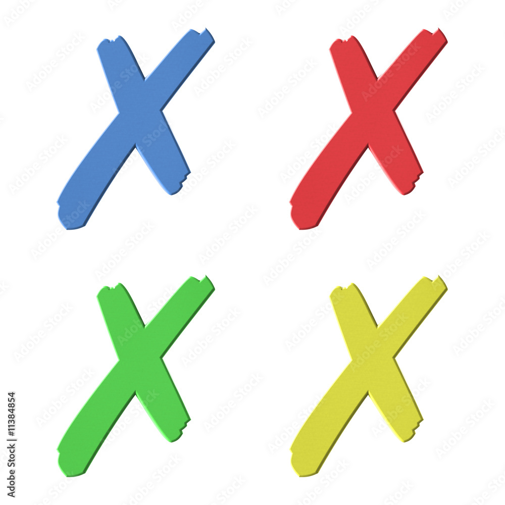 3D cross signs on white background 3D cross signs on white background