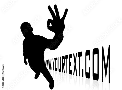 site illustration with showing OK man silhouette