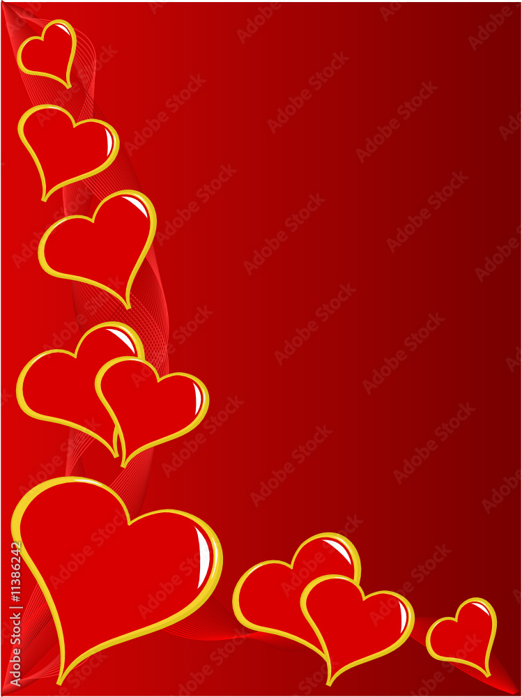 Red Hearts Valentines Day Background Illustration