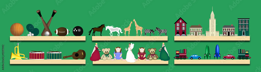 Fototapeta premium illustration of toy shop shelves