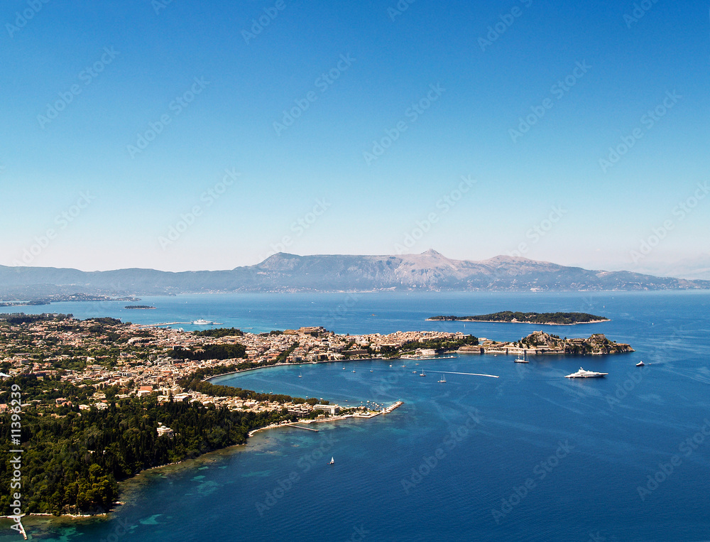 Corfu city, Greece, aerial view