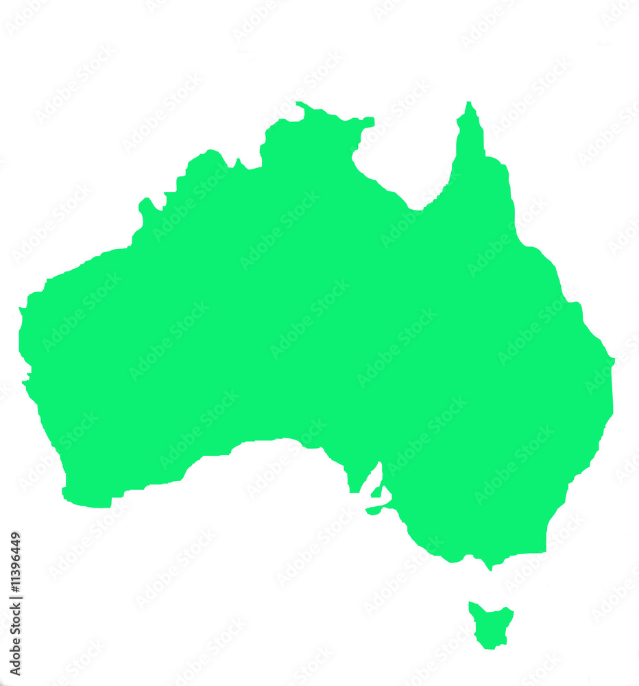 Outline map of Australia and Tasmania Outline map of Australia and Tasmania