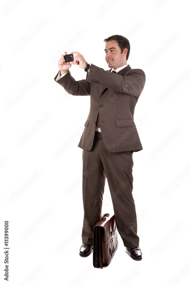 business man taking a photo with his camera phone business man taking a photo with his camera phone