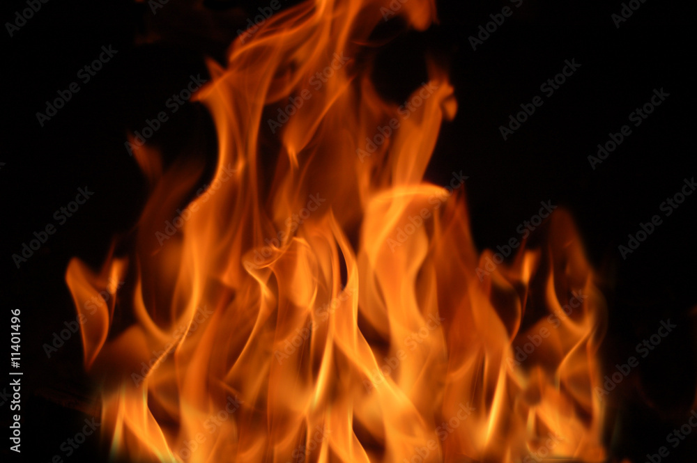 Fire on a black background