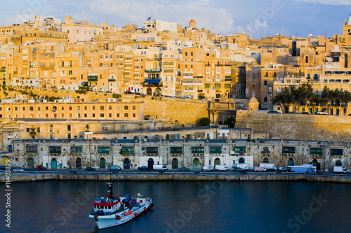 Fototapeta Naklejka Na Ścianę i Meble -  Valletta Malta Waterfront Buildings
