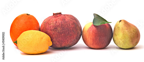 Fruits isolated on white background