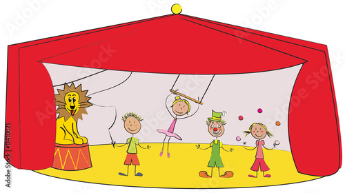 Obraz na plátně enfants au cirque