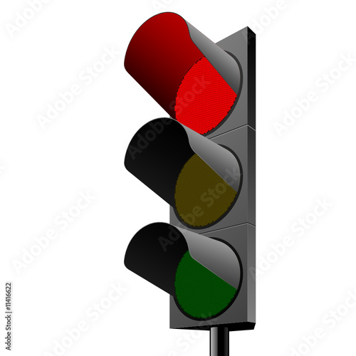 Vector traffic light. Red.