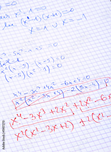 hand written maths calculations