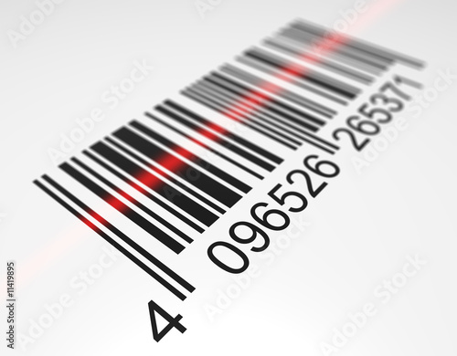 Bar code scanning. Digitally generated image.