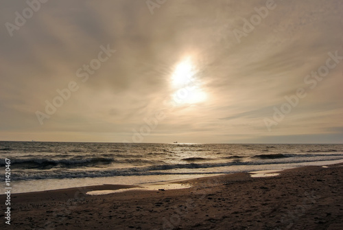 Sunset on beach in Odessa  Ukraine