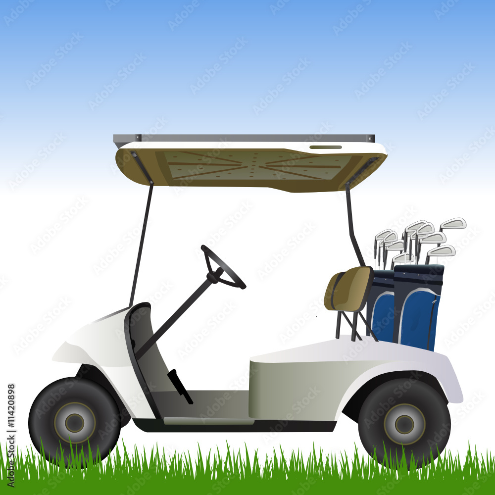 golf cart in the field vector