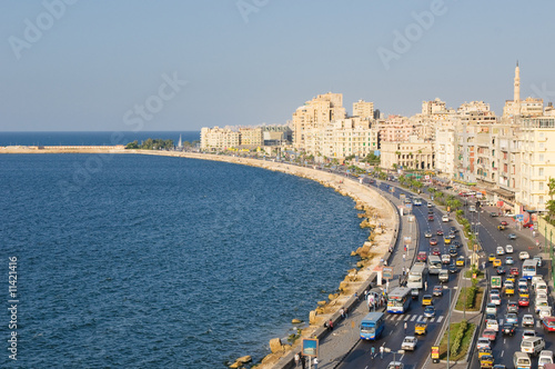 View of Alexandria harbor, Egypt photo