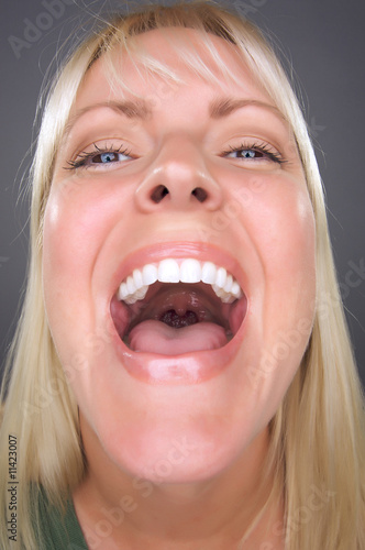 Laughing Blond Woman with F...