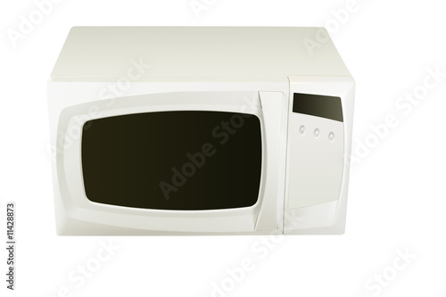 White microwave under the light background