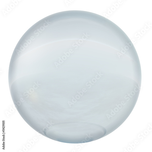 3d gray glass sphere isolated on white background